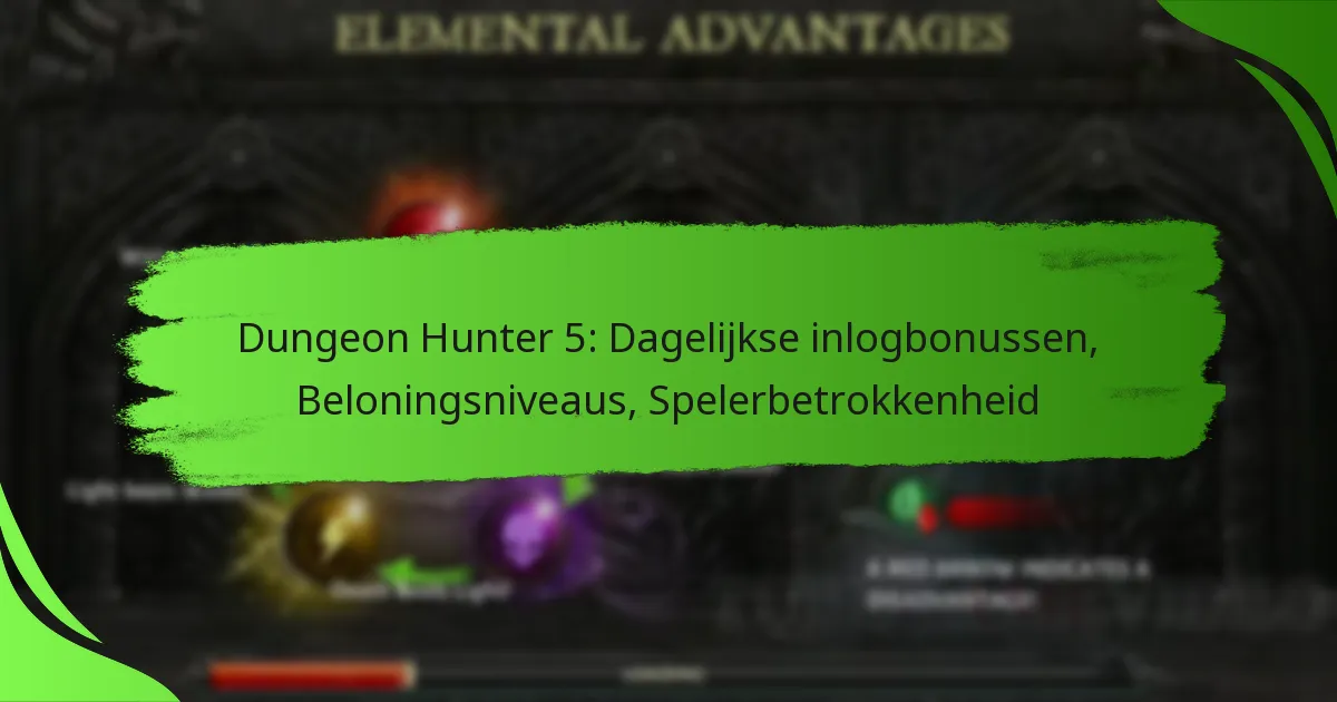Dungeon Hunter 5: Dagelijkse inlogbonussen, Beloningsniveaus, Spelerbetrokkenheid