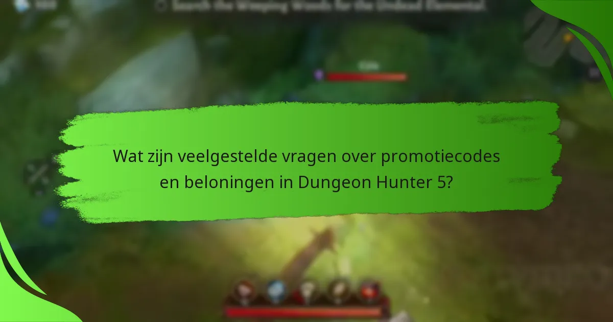 Wat zijn veelgestelde vragen over promotiecodes en beloningen in Dungeon Hunter 5?